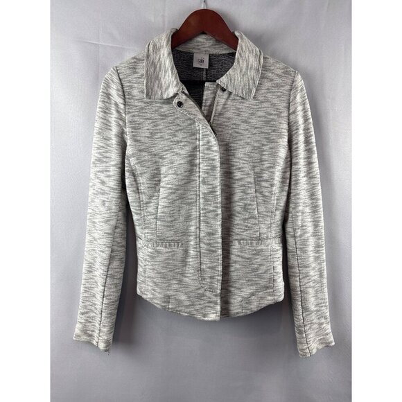 Women's Cabi Size Small Neo Moto Zip-Front Jacket Gray Textured - Picture 1 of 6